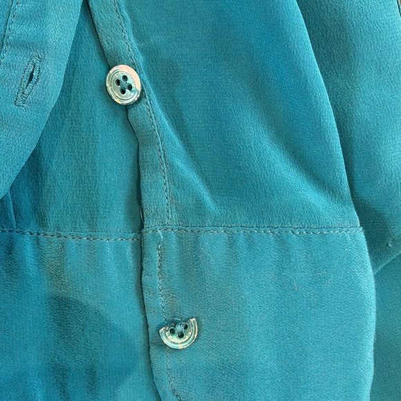 Equipment turquoise silk blouse - Picture 5 of 9